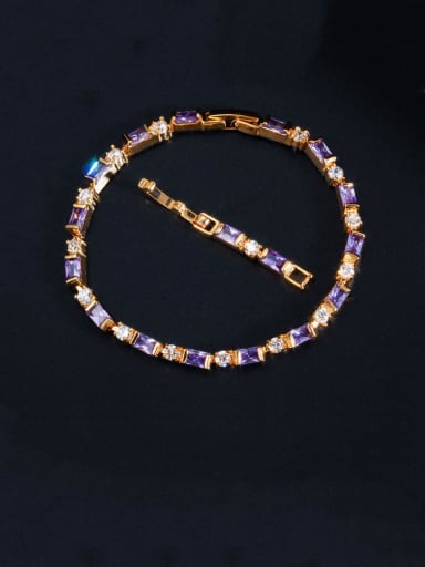 Violet Copper With Gold Plated Fashion Geometric Bracelets
