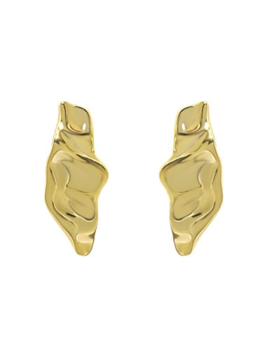 18K gold [with pure Tremella plug] 925 Sterling Silver Geometric Minimalist Stud Earring