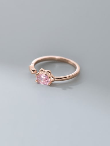 Rose Gold 925 Sterling Silver Cubic Zirconia Butterfly Minimalist Band Ring