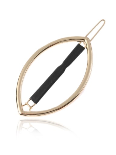 Gold, black leather tube Alloy Minimalist Geometric Hair Pin