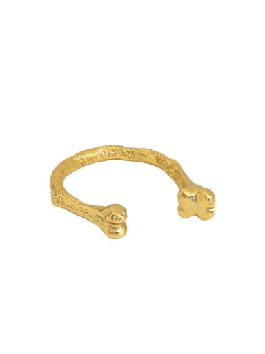 Gold [11 adjustable] 925 Sterling Silver Irregular Vintage Band Ring