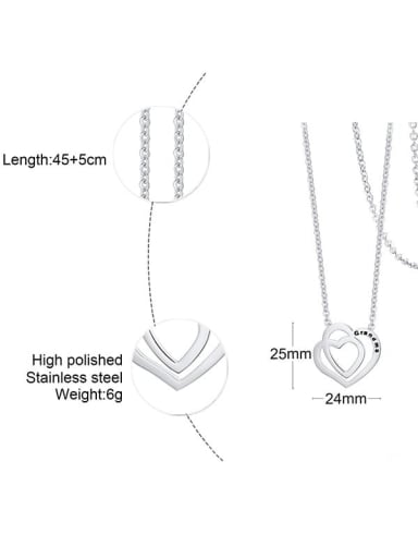Titanium Steel Hollow Heart Minimalist Necklace