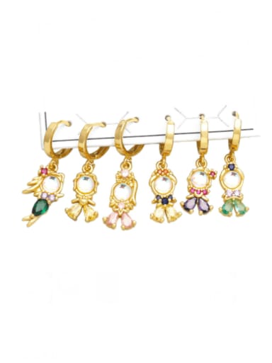 Brass Cubic Zirconia Mermaid Trend Huggie Earring