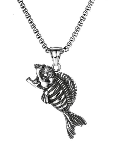 Stainless steel Fish  Hip Hop Pendant