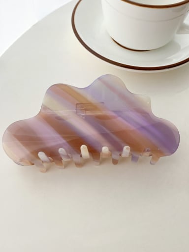 Gradient purple brown Alloy Cellulose Acetate Trend Geometric  Jaw Hair Claw