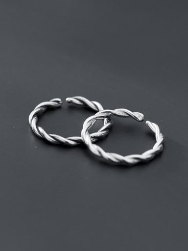 925 Sterling Silver Twist Round Minimalist Band Ring
