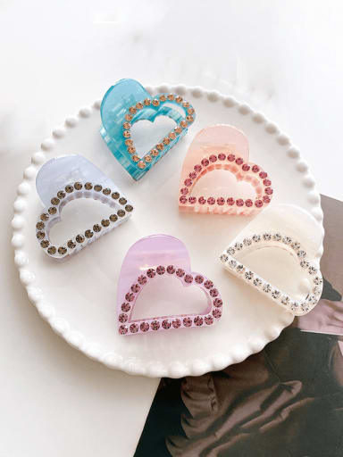 custom Cellulose Acetate Trend Heart Multi Color Jaw Hair Claw
