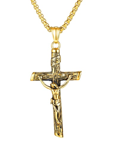 Stainless steel Cross Hip Hop Regligious Necklace