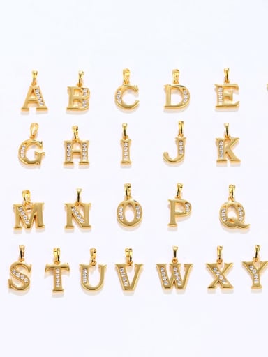 Alloy Cubic Zirconia Minimalist  Letter Pendant