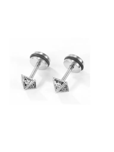 Titanium Steel Rhinestone Geometric Vintage Stud Earring