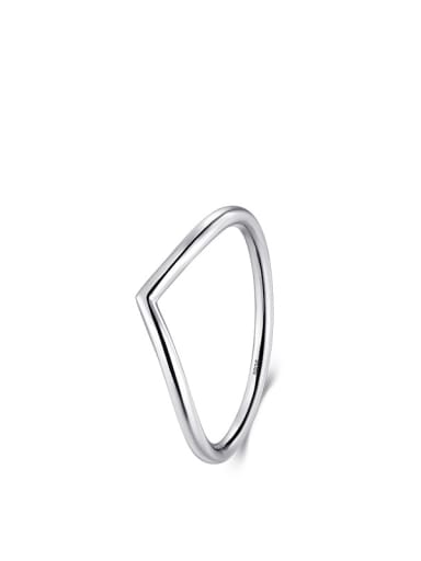 Glossy style 925 Sterling Silver Geometric Vintage Band Ring