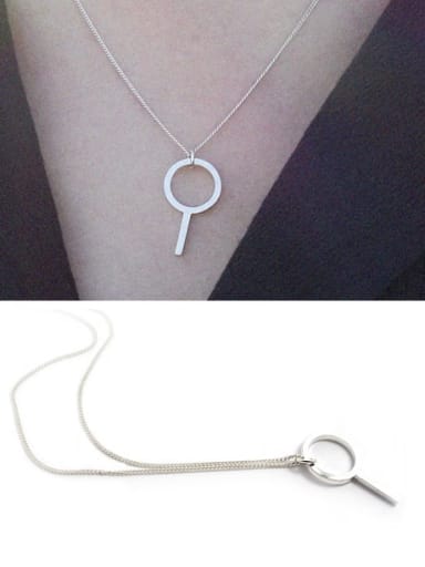 925 Sterling Silver  Lollipop Chain Key Necklace