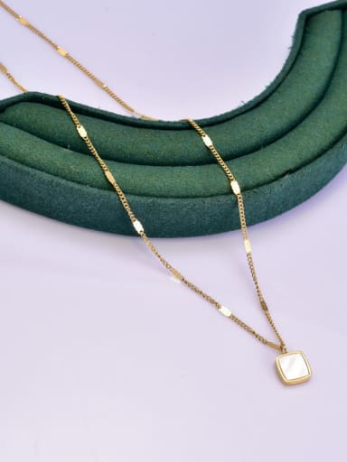 custom Titanium Steel Square Minimalist Necklace