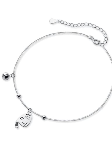925 Sterling Silver Cute kitty bell anklet Anklet