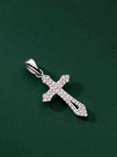 custom 925 Sterling Silver Cubic Zirconia Minimalist Cross Pendant