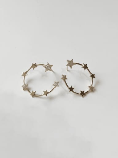 925 Sterling Silver With Gold Plated Fashion Star Stud Earrings