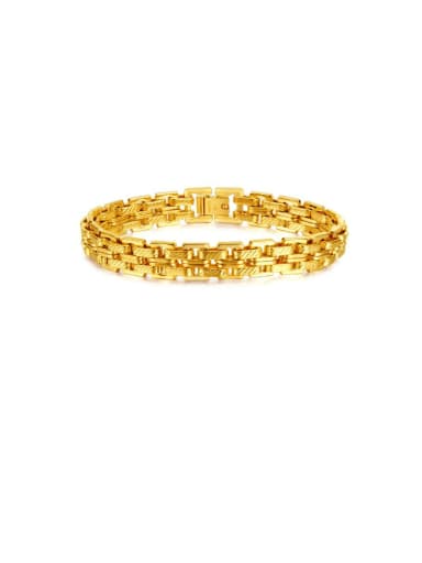 1390 gold Titanium Steel Geometric Chain Minimalist Link Bracelet
