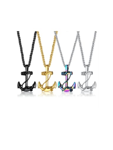 Stainless steel Anchor Hip Hop Necklace