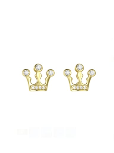 Alloy Rhinestone Crown Cute Stud Earring