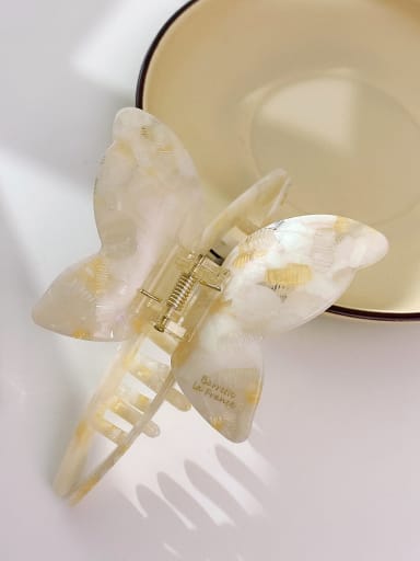 White yellow 12cm Cellulose Acetate Trend Butterfly Alloy Multi Color Jaw Hair Claw