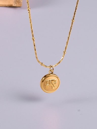 Titanium Round letter  Minimalist pendant Necklace