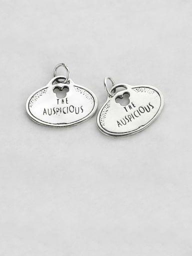 Vintage Sterling Silver With Minimalist Oval Letters Pendant Diy Accessories
