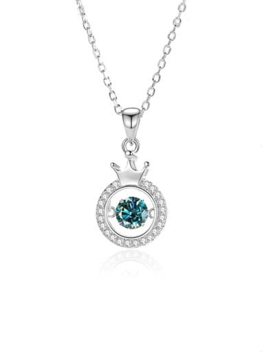925 Sterling Silver Moissanite Crown Dainty Necklace