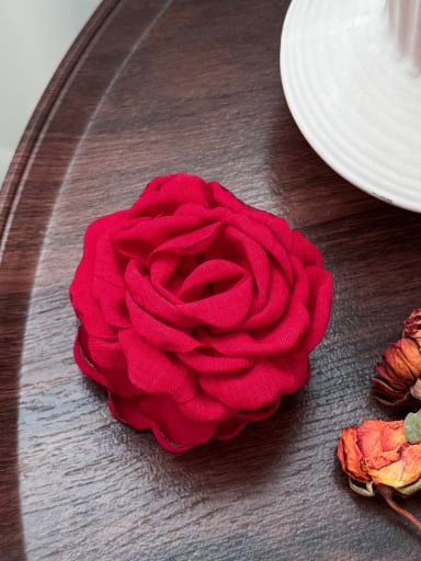 Red 8.2cm Fabric Trend Flower Alloy Resin Multi Color Jaw Hair Claw
