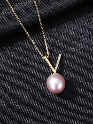 Pu 8D10 925 Sterling Silver Freshwater Pearl Irregular Dainty Necklace