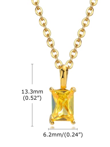 yellow 40+ 5cm long Stainless steel Cubic Zirconia Geometric Minimalist Necklace