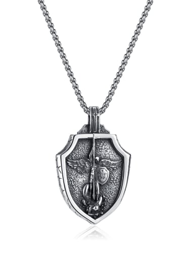 GX2261 pendant [with pearl chain 4*70cm] Titanium Steel Angel Hip Hop Necklace