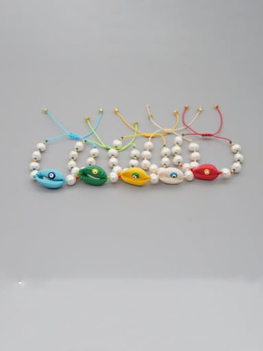 Freshwater Pearl Multi Color Irregular Minimalist Woven Bracelet