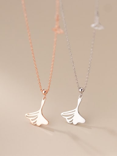 925 Sterling Silver Hollow Tree Leaf Minimalist Necklace