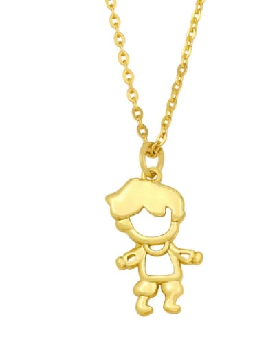 Brass Cute Hollow  Angel Pendant Necklace