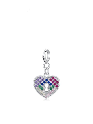 925 Sterling Silver Cubic Zirconia Minimalist Heart  Pendant