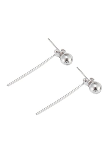 925 Sterling Silver Bead Geometric Minimalist Threader Earring