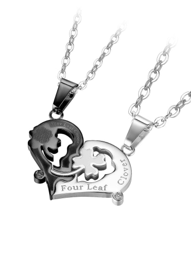 Titanium Steel Heart Hip Hop Necklace