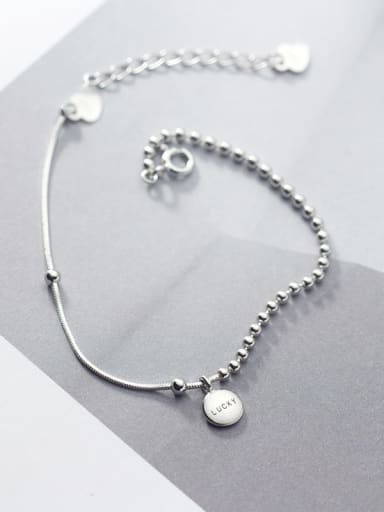 925 Sterling Silver Bead Round Minimalist Beaded Bracelet
