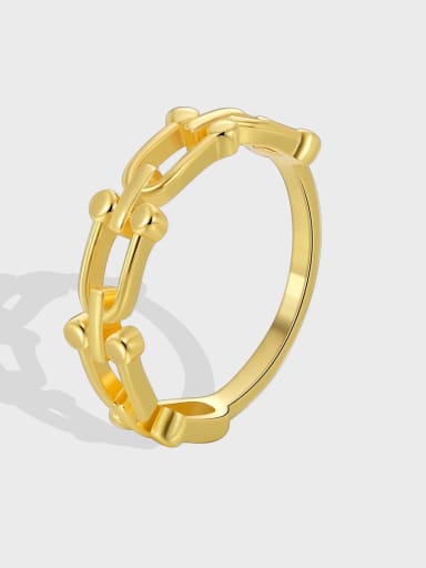 Brass Geometric Minimalist Band Ring