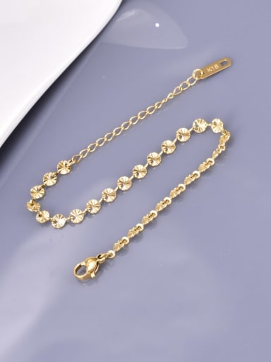 Y12 Gold Feet Chain Titanium Steel Flower Minimalist Bracelet