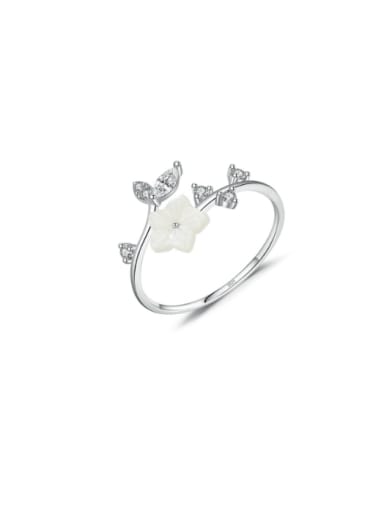 925 Sterling Silver Resin Flower Cute Band Ring