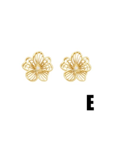 Brass Cubic Zirconia Animal Minimalist Stud Earring