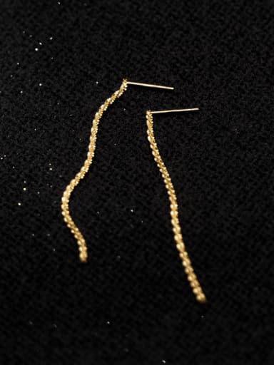 gold 925 Sterling Silver Tassel Minimalist Threader Earring