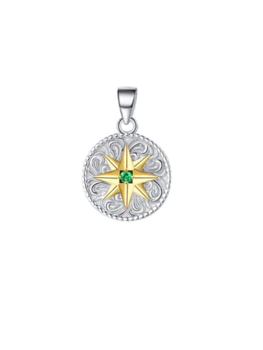 925 Sterling Silver Ethnic Embossed Texture Star  Pendant