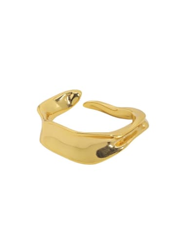 Jb097 [Korean K gold] 925 Sterling Silver Irregular Vintage Band Ring