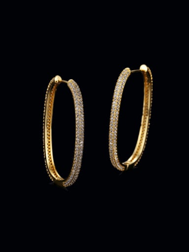 E22120105 18K gold Brass Cubic Zirconia Geometric Dainty Cluster Earring