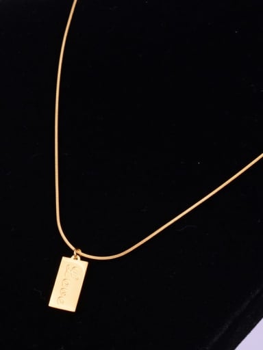 Titanium Square Letter Minimalist Choker Necklace