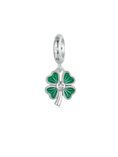 925 Sterling Silver Enamel Cute Clover Diy  Pendant