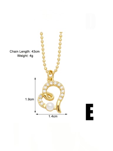 E Brass Cubic Zirconia Heart Trend Necklace
