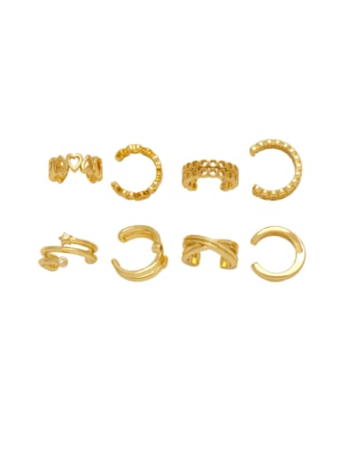 Brass Cubic Zirconia Round Hip Hop Clip Earring